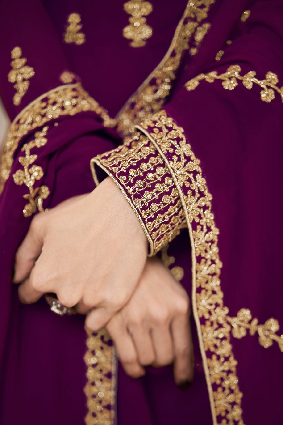 Purple Georgette Party Wear Anarkali Suit