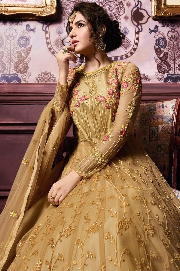 Yellow Bloom Party Wear Anarkali Suit