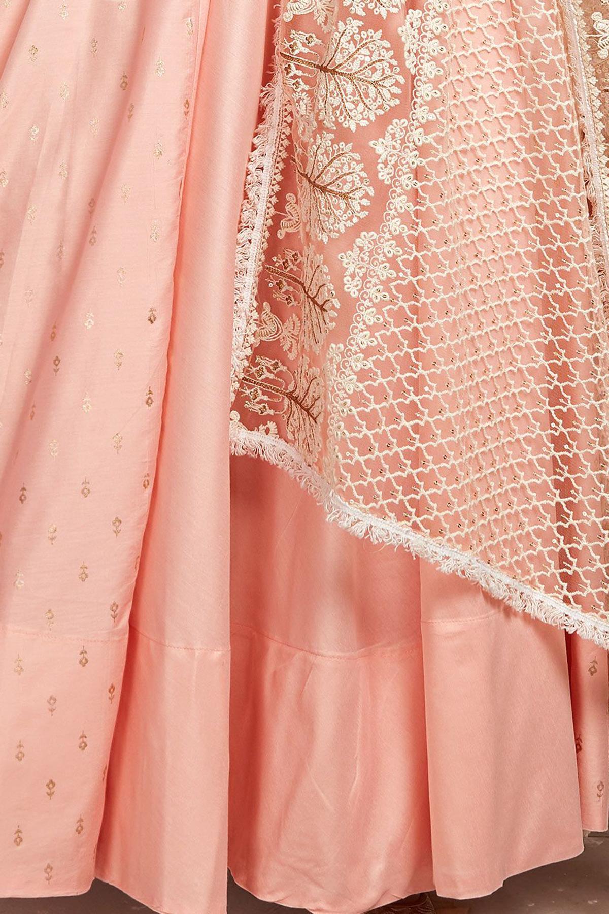 Baby Pink Designer Cotton Maslin Gown