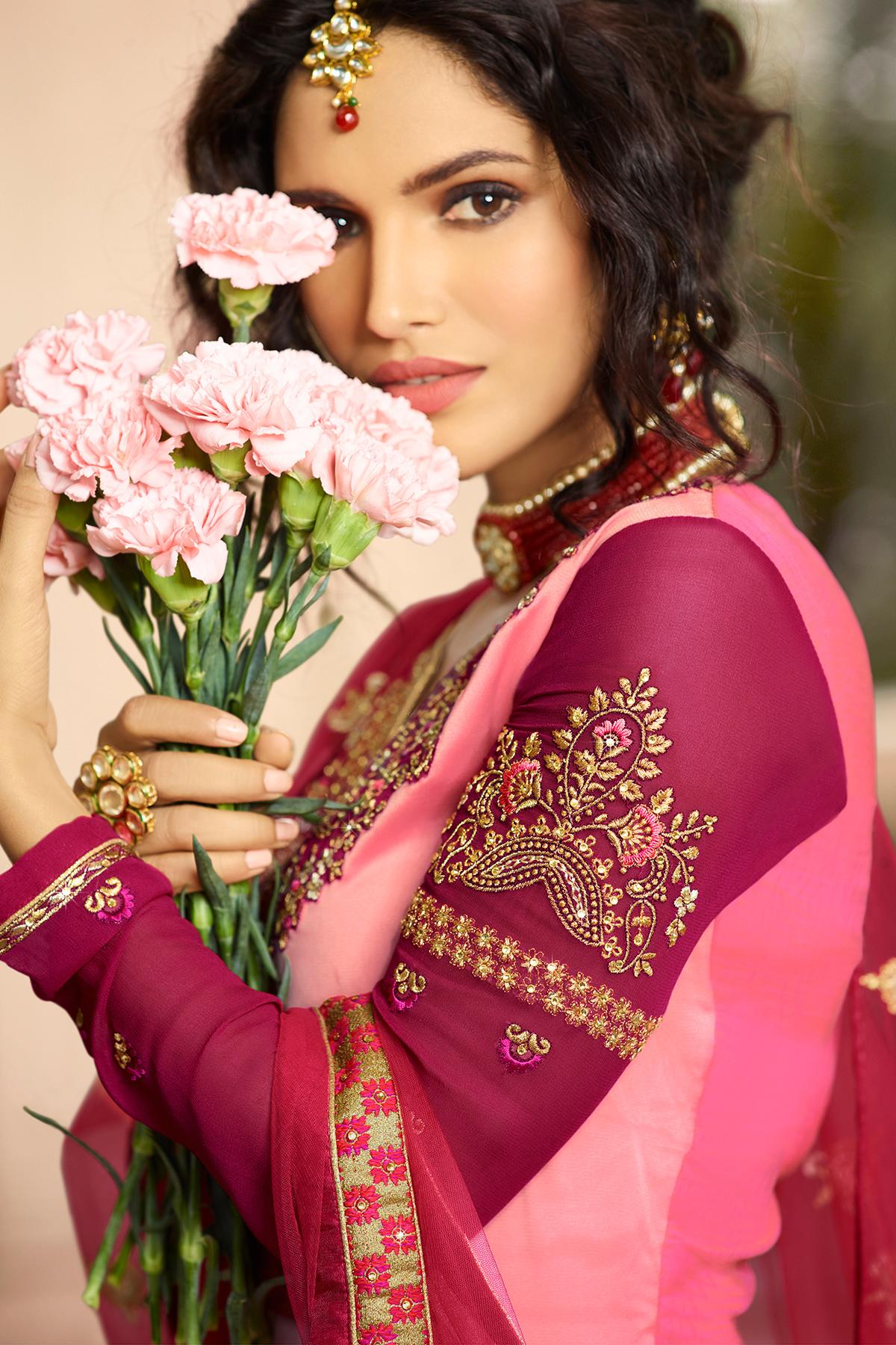 Baby Pink Designer Gharara Suit