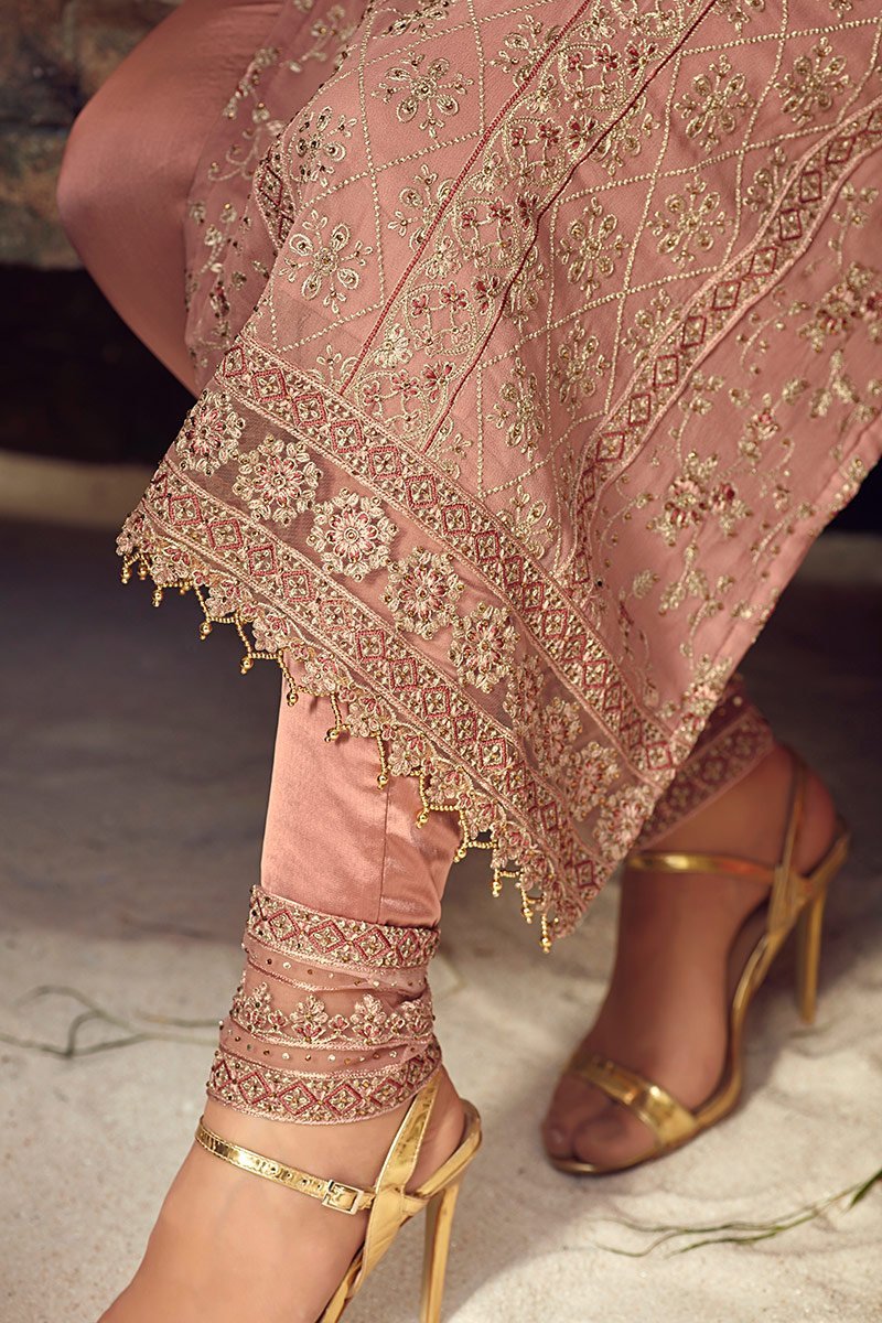 Pink and Red Georgette classy elegant Party Wear Suit