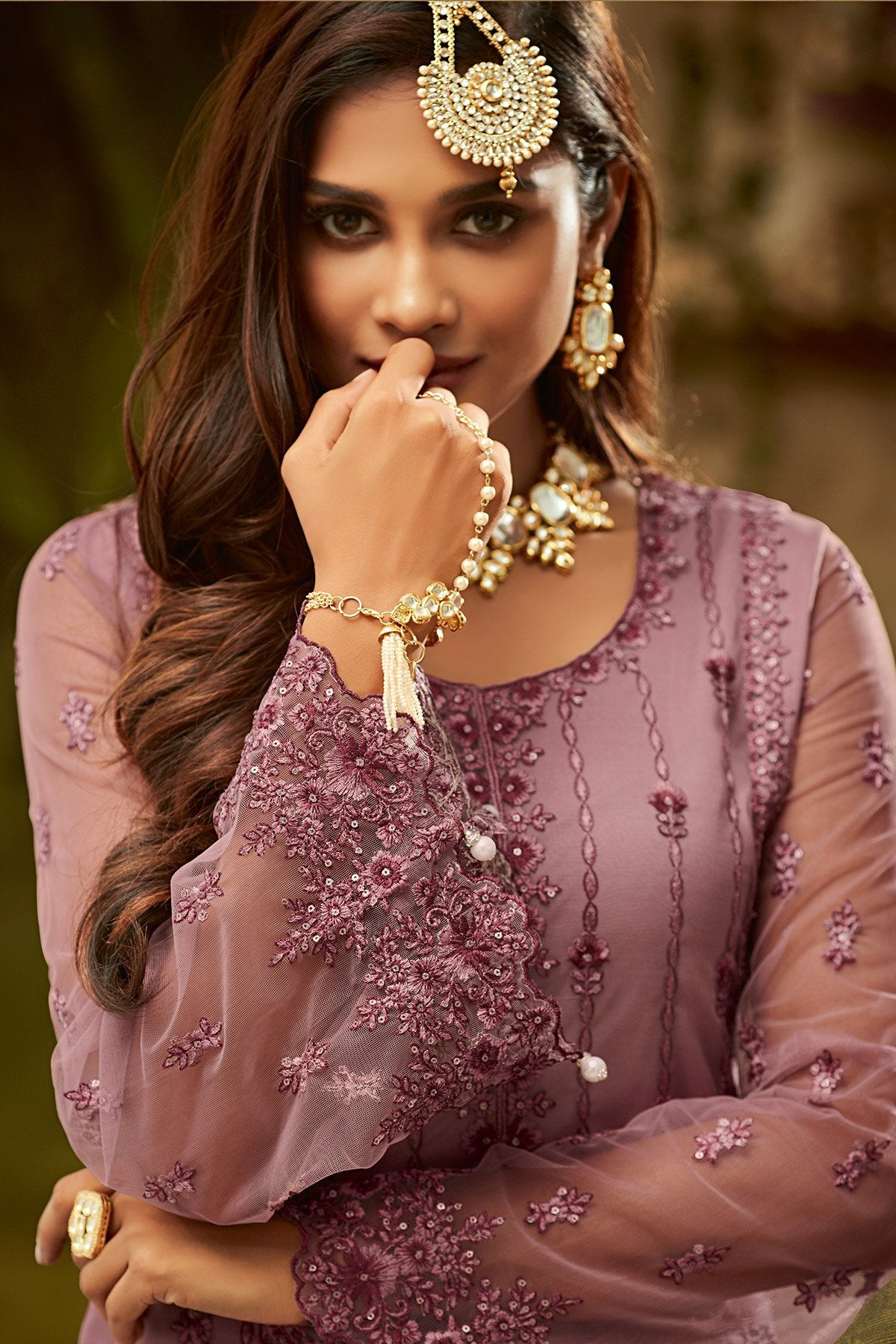 Magenta Party Wear Suit with Palazzo