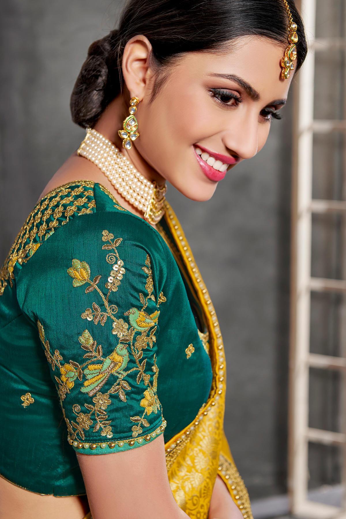 Green Party Wear Silk Lehenga Choli