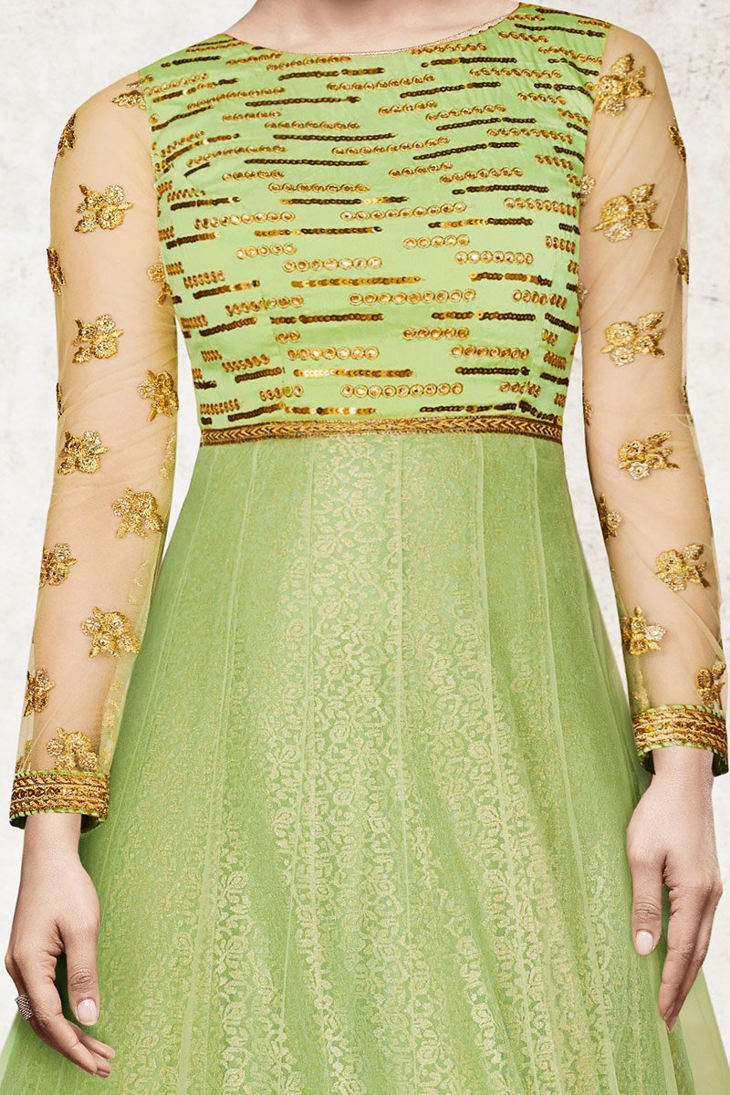 Charming Green color Party Wear Anarkali Suit