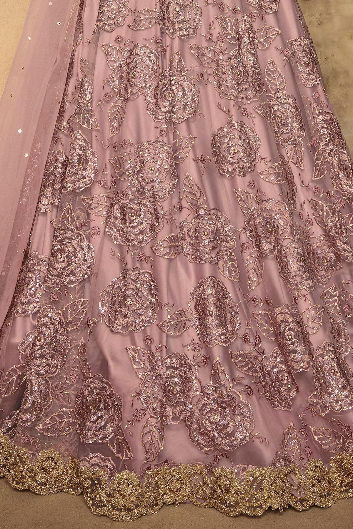 Lavender Embroidered Designer Anarkali Suit