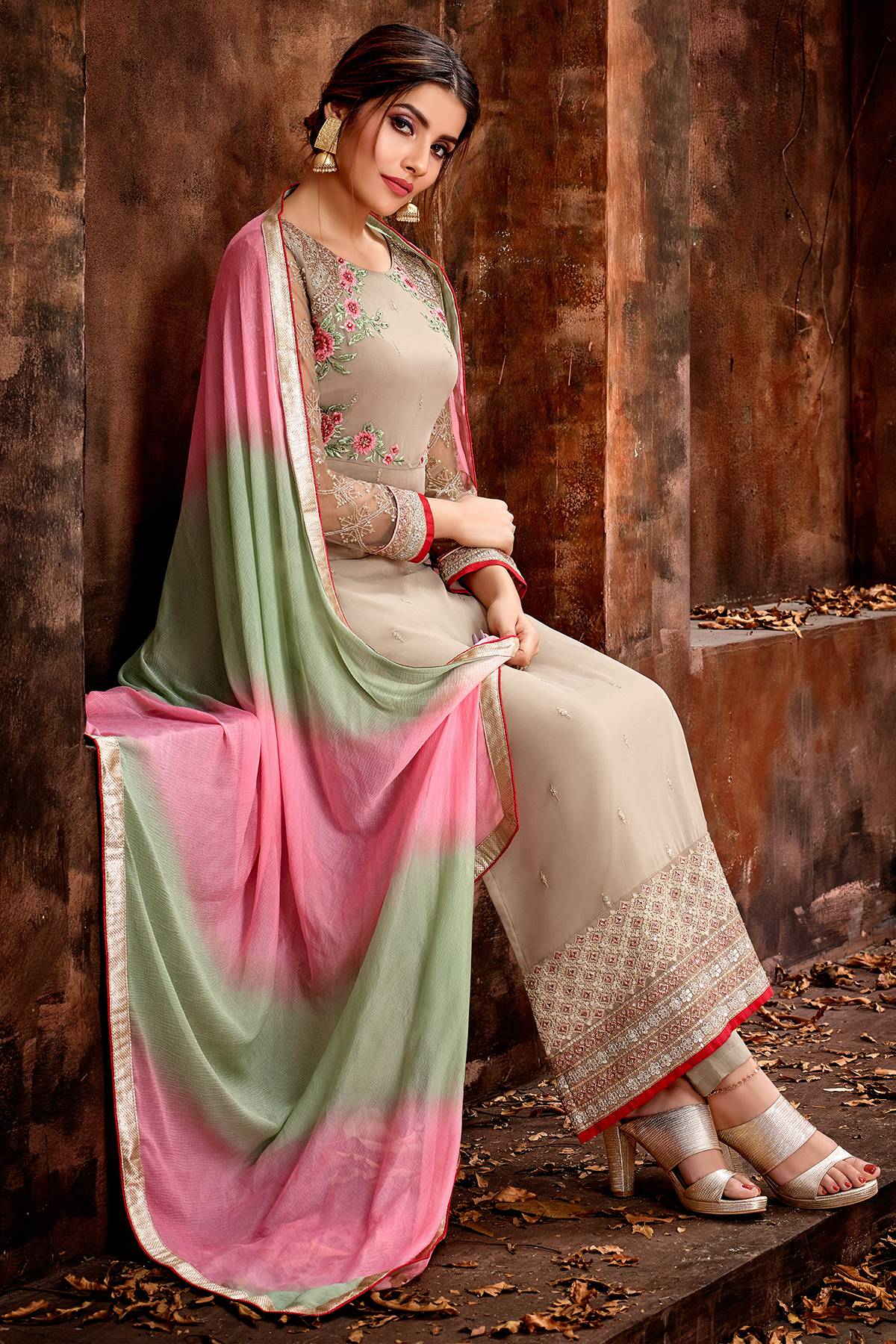 Light Brown Designer Straight Cut Suit