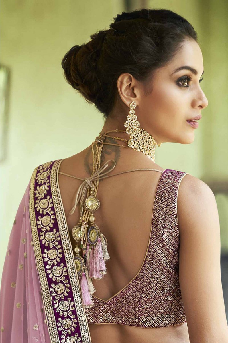 Mouve Net Party Wear Lehenga Choli