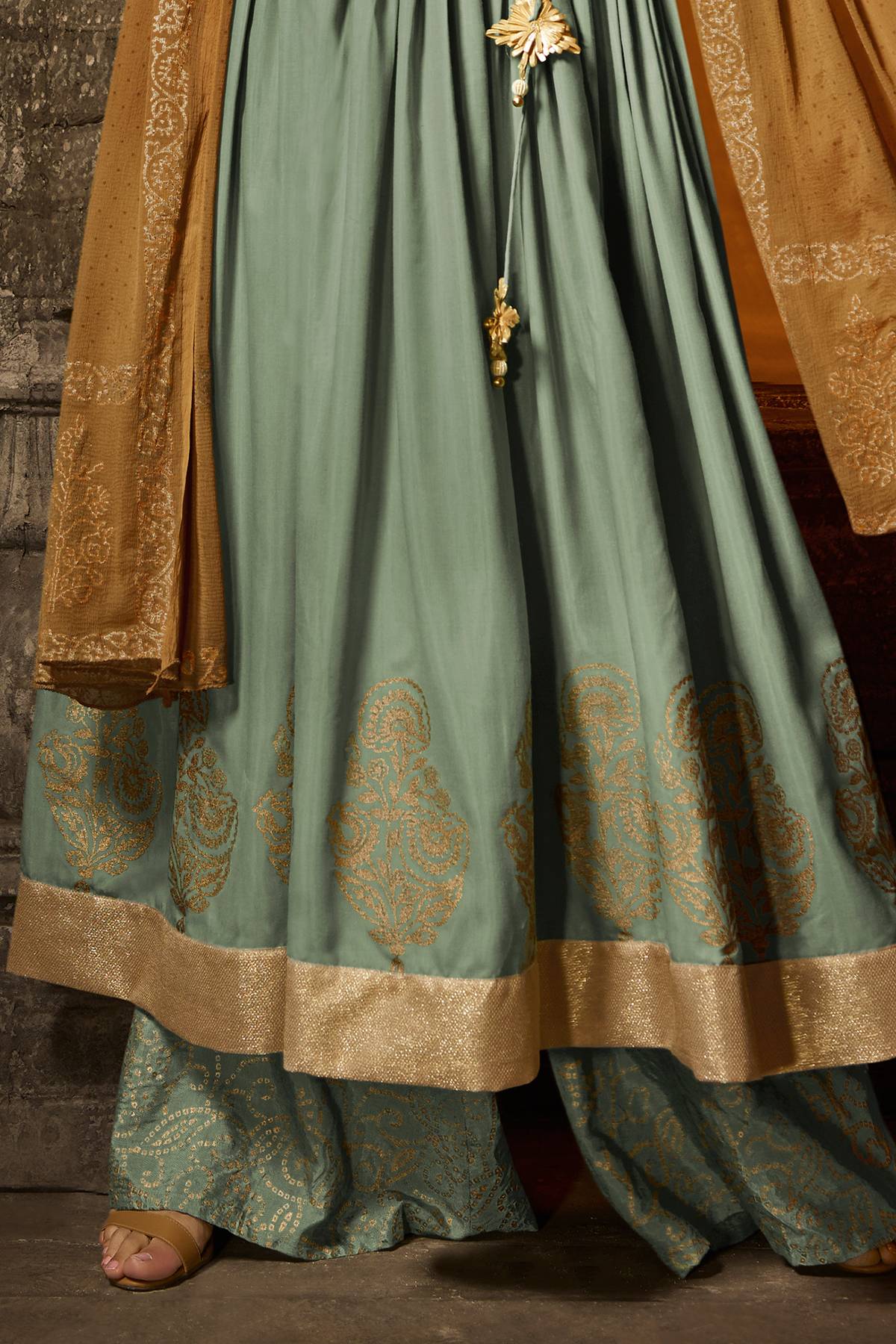 Pastel Blue Designer Palazzo Suit