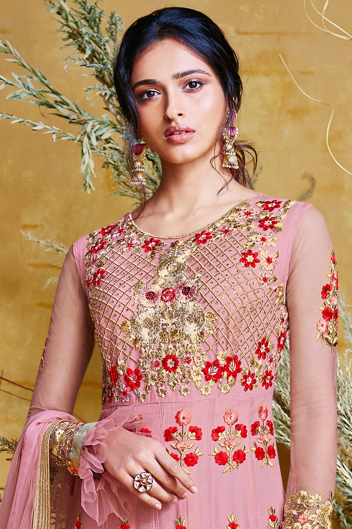 Peach Designer Anarkali Suit