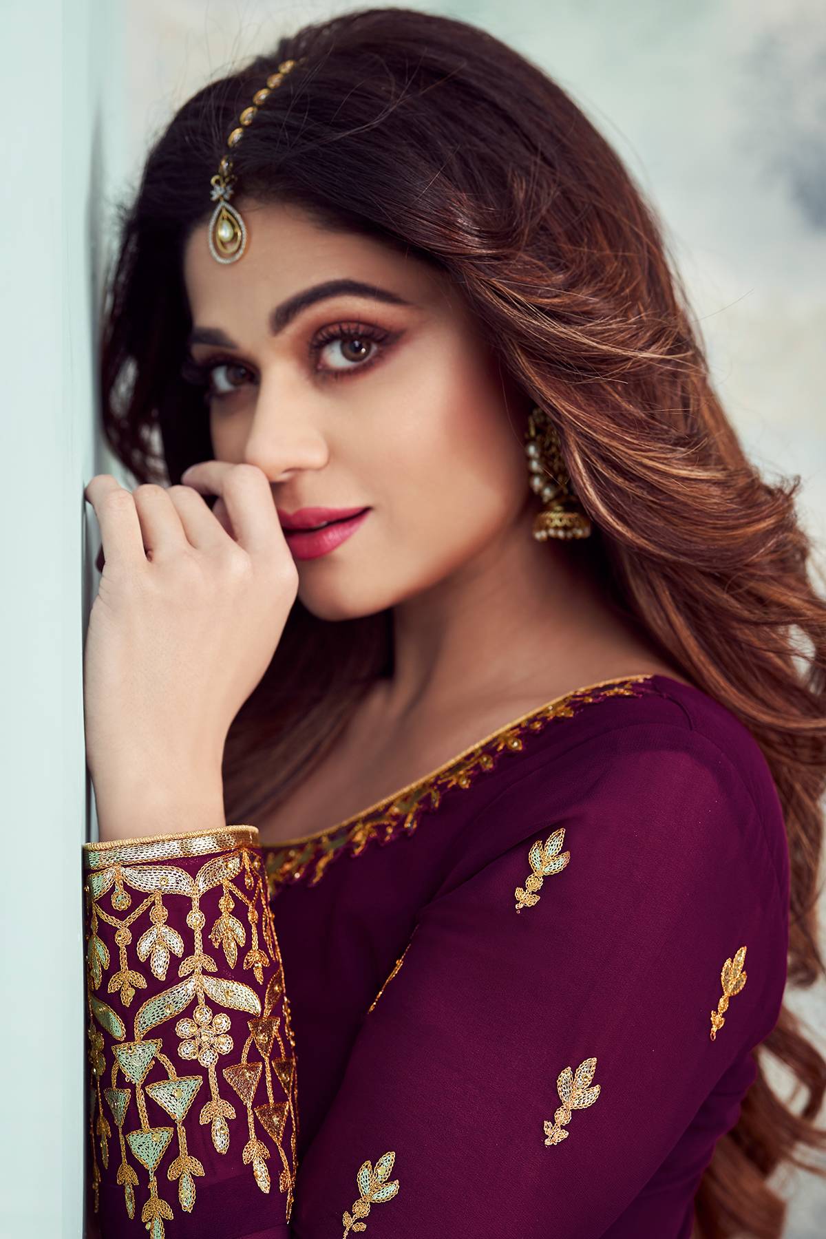 Purple Designer Party Wear Sharara Suit