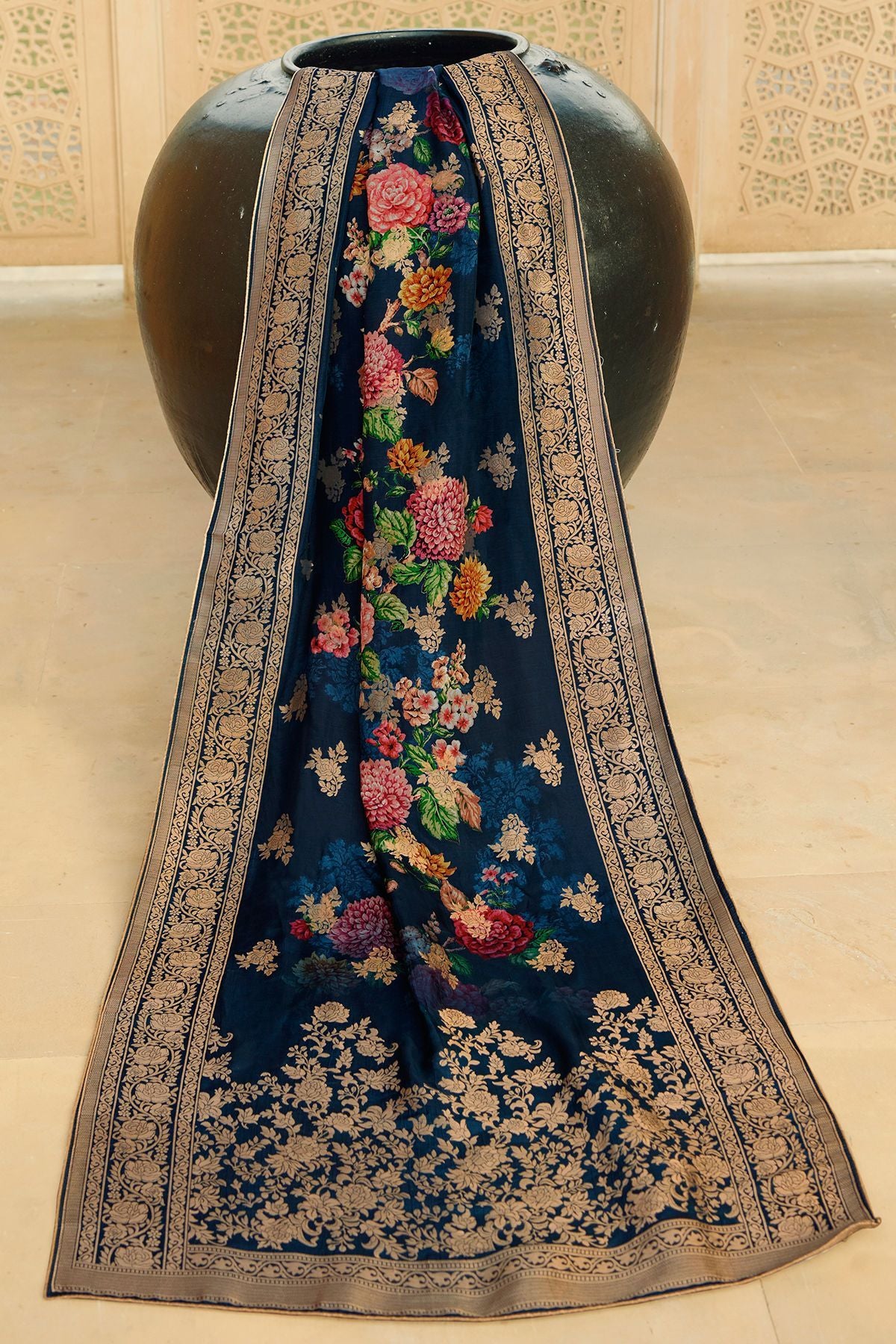 Teal Blue Georgette Casual Straight Suit