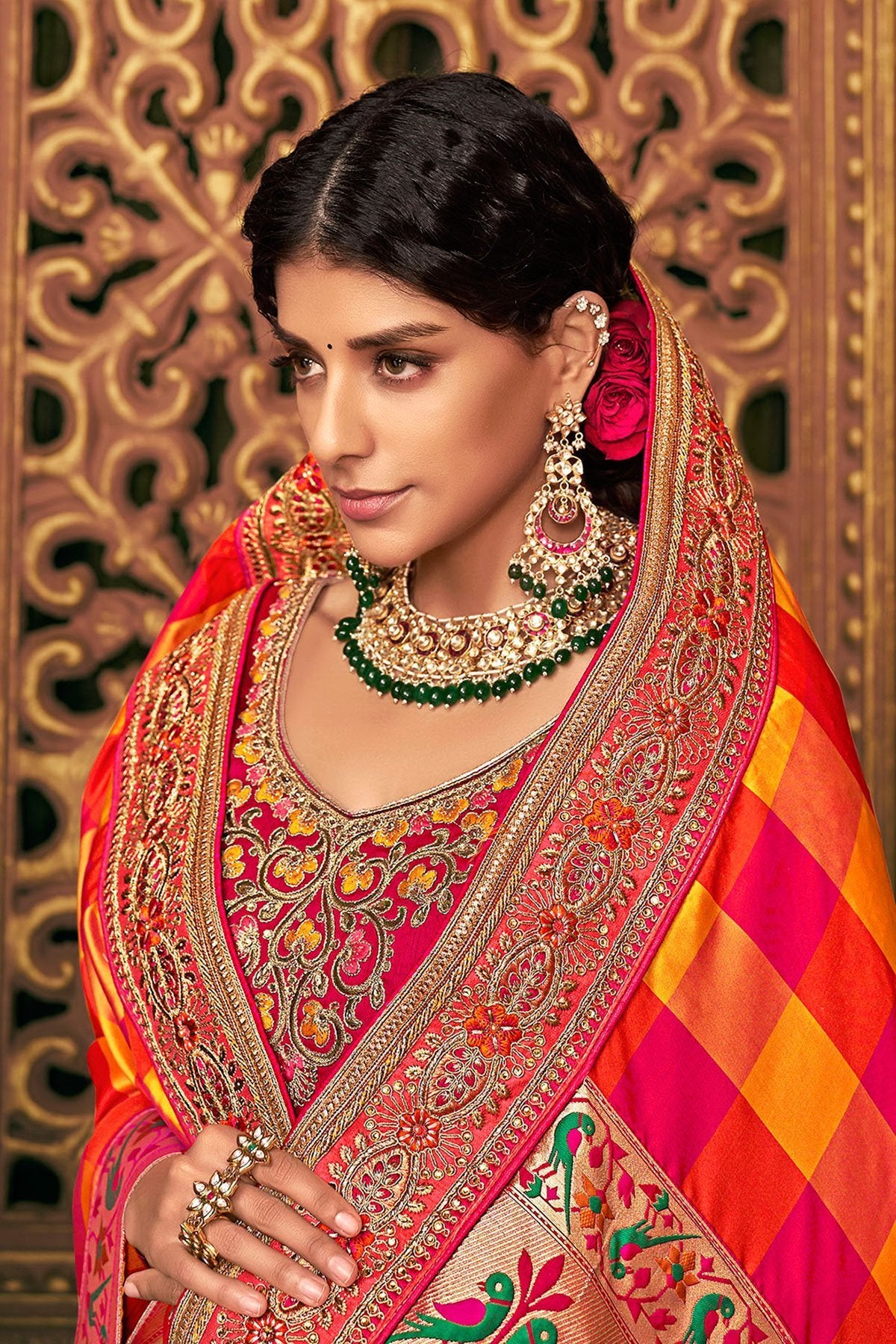 Multicoloured Party Wear Designer Silk Saree