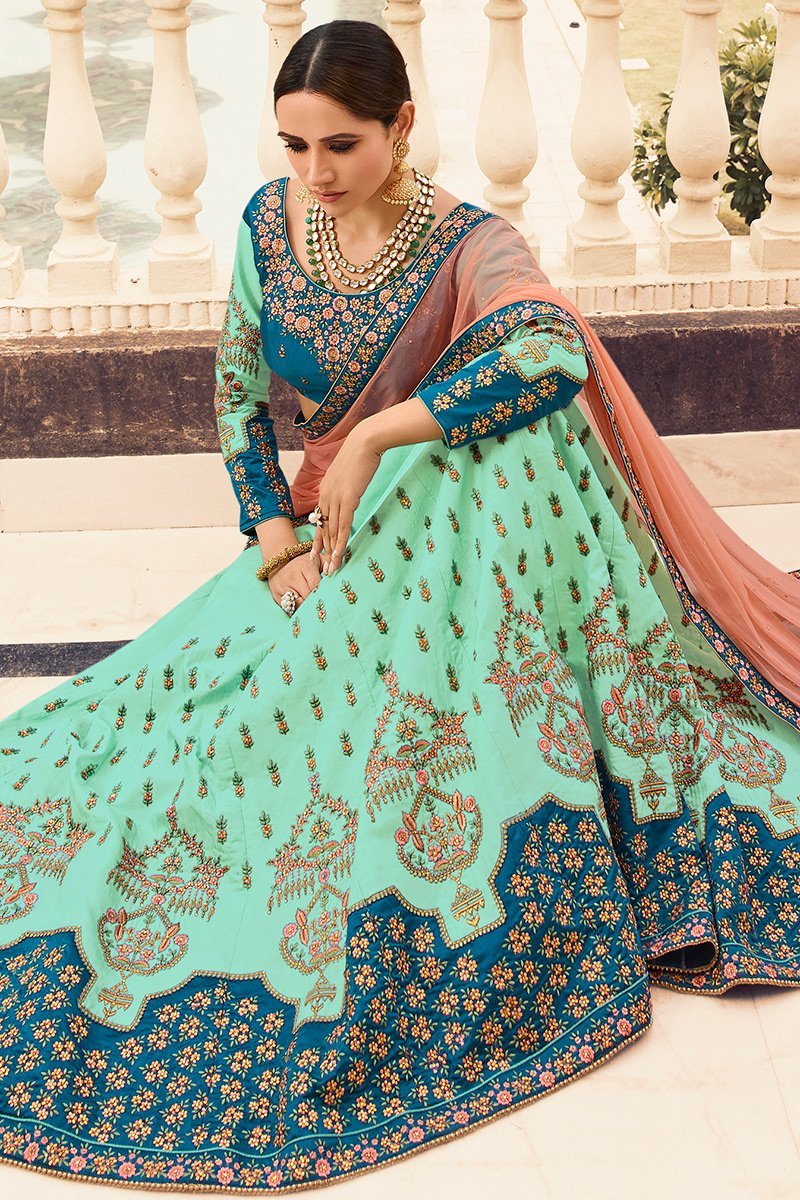 Arctic Blue and Sapphire Party Wear Lehenga Choli