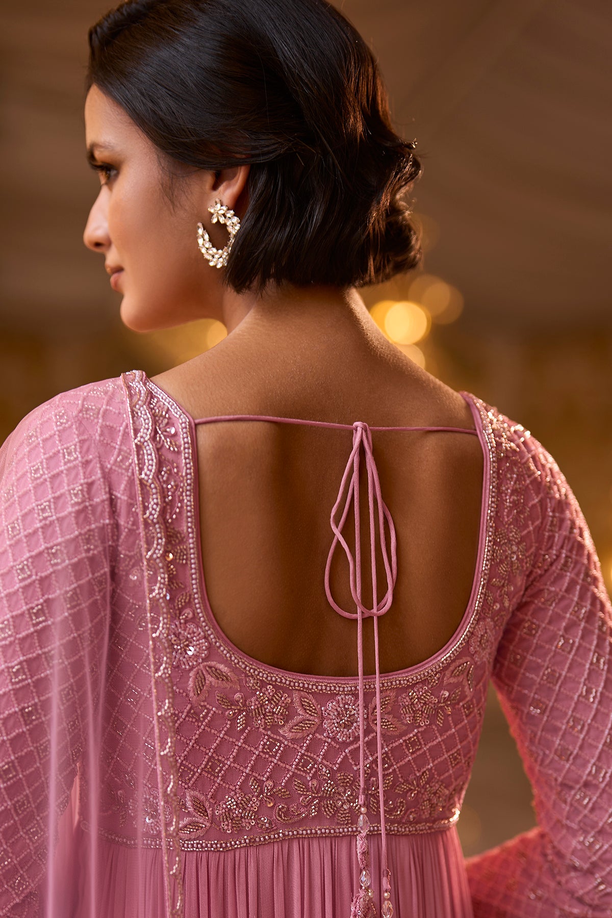 Pink Embroidered Anarkali Dress