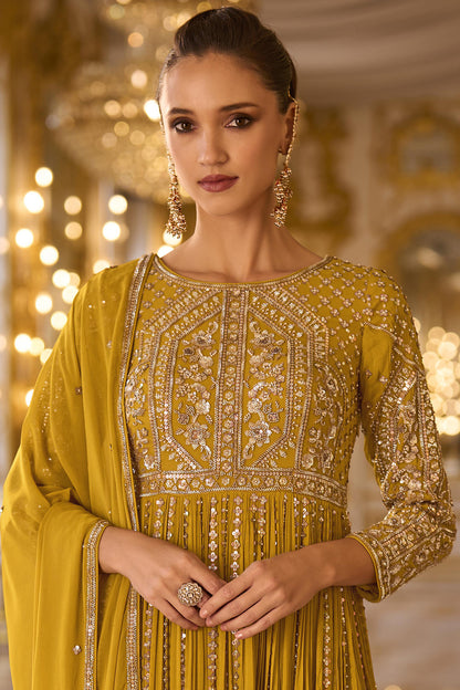 Mustard Yellow Anarkali Dress