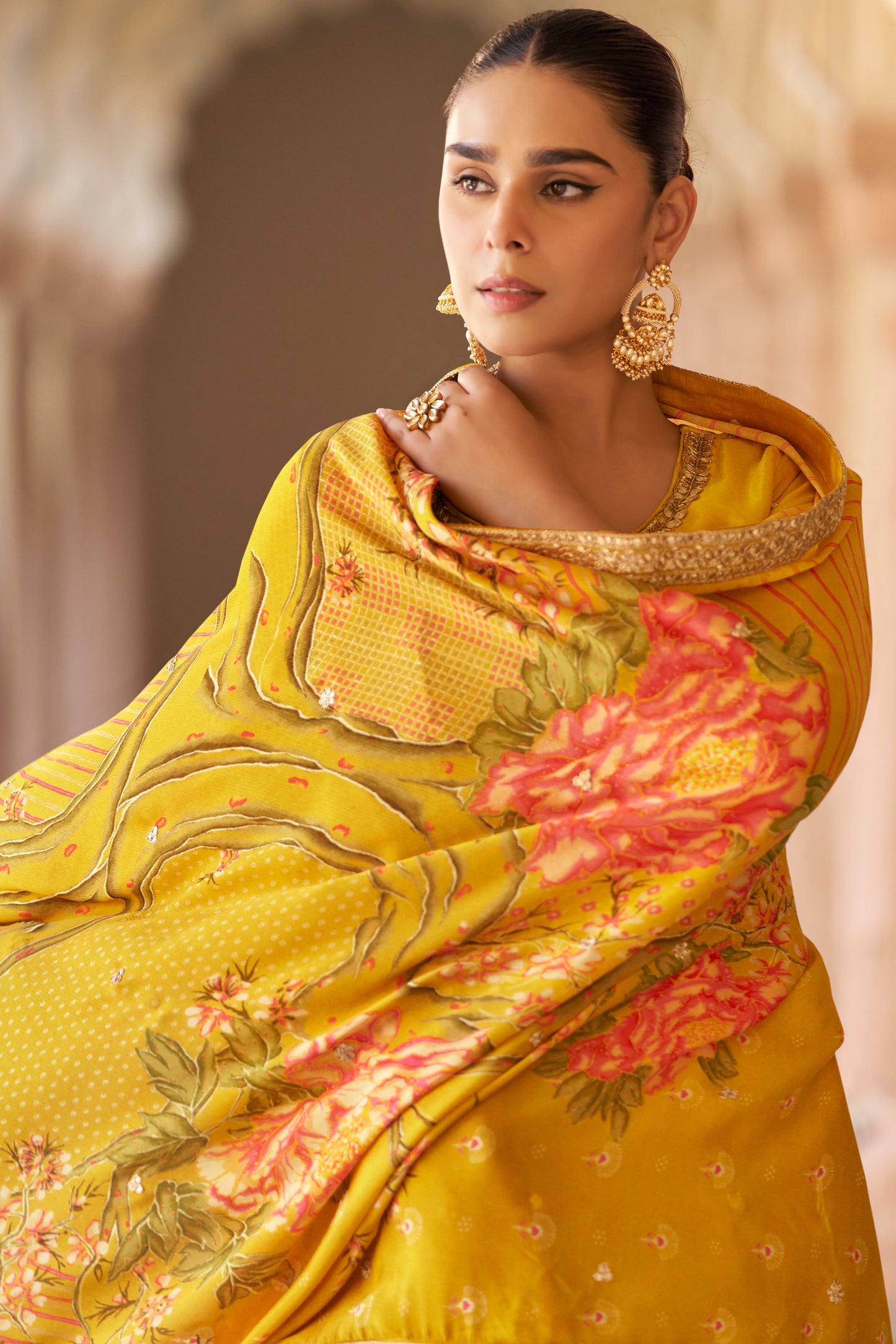 Mustard Yellow Sharara Suit Set