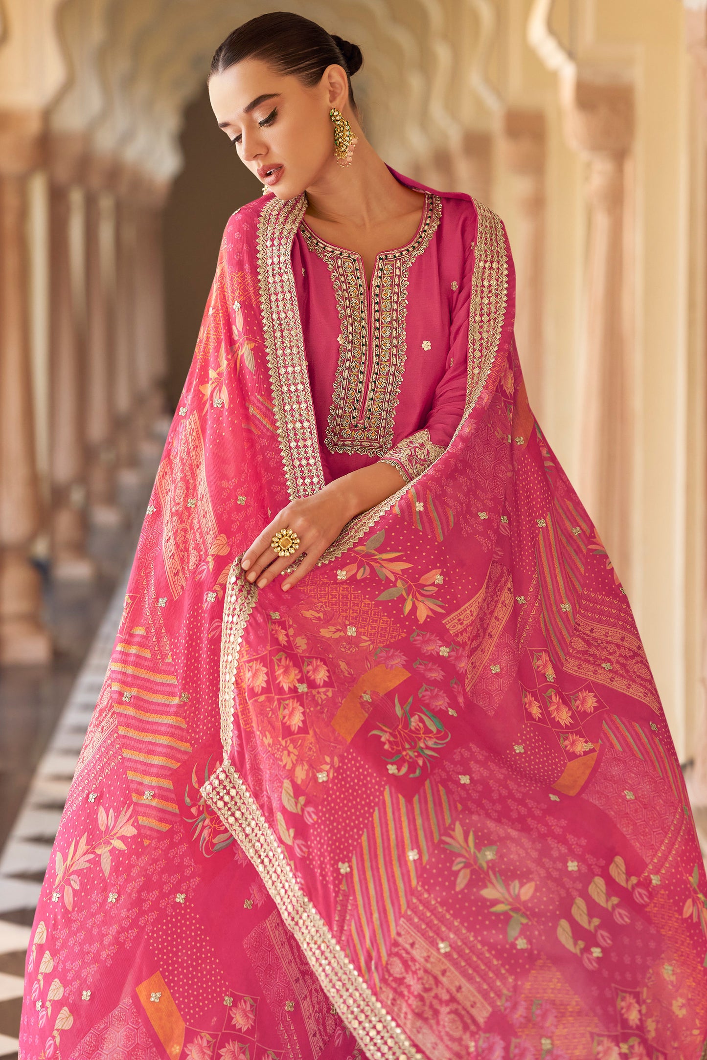 Rose Pink Sharara Suit Set
