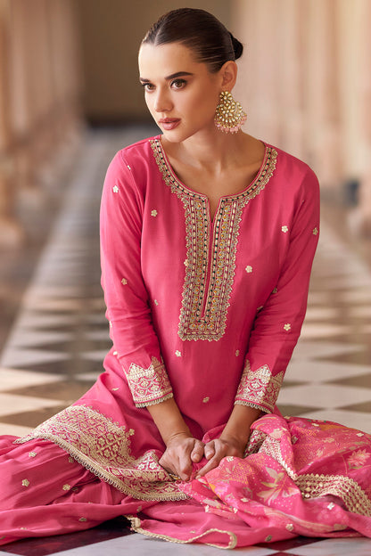 Rose Pink Sharara Suit Set