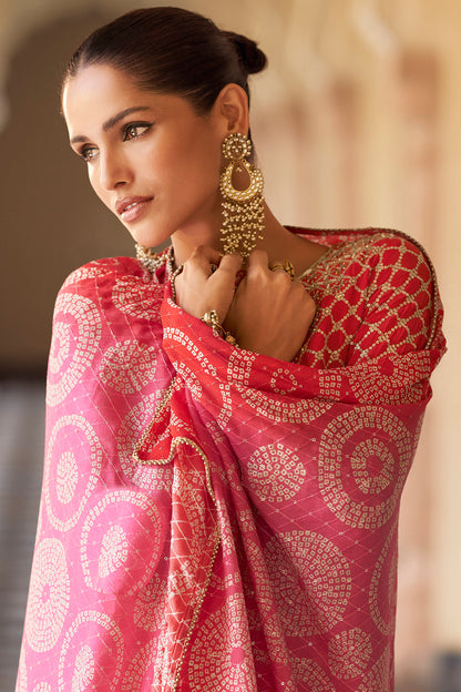 Embroidered Red Sharara Suit