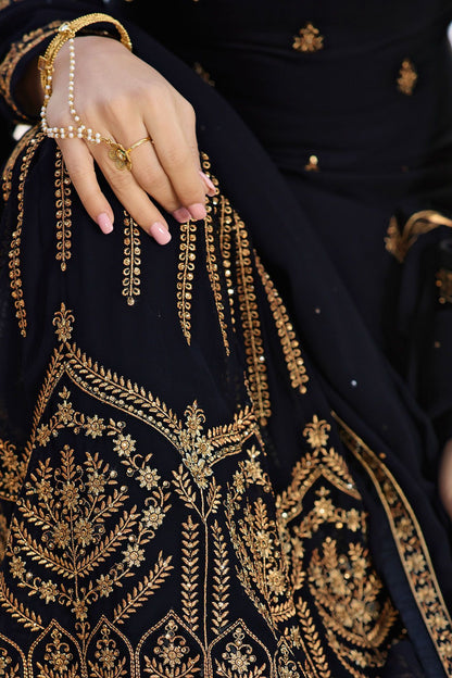 Midnight Black Georgette Sharara Suit