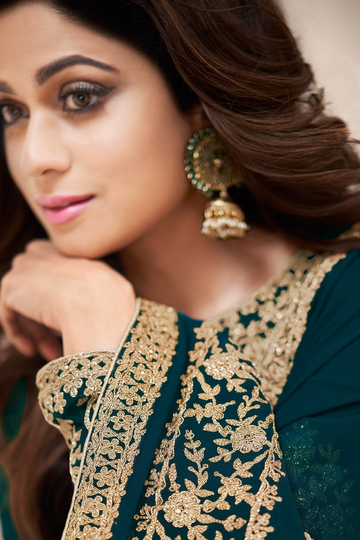 Teal Blue Georgette Party Wear Anarkali Suit