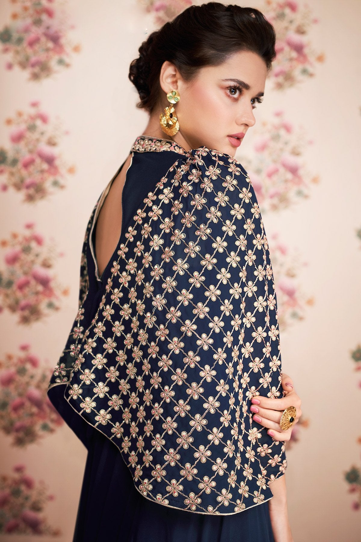 Midnight Blue Georgette Anarkali Suit and Dupatta