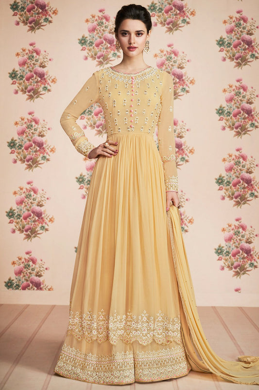 All Yellow Palazzo Georgette Suit and Dupatta