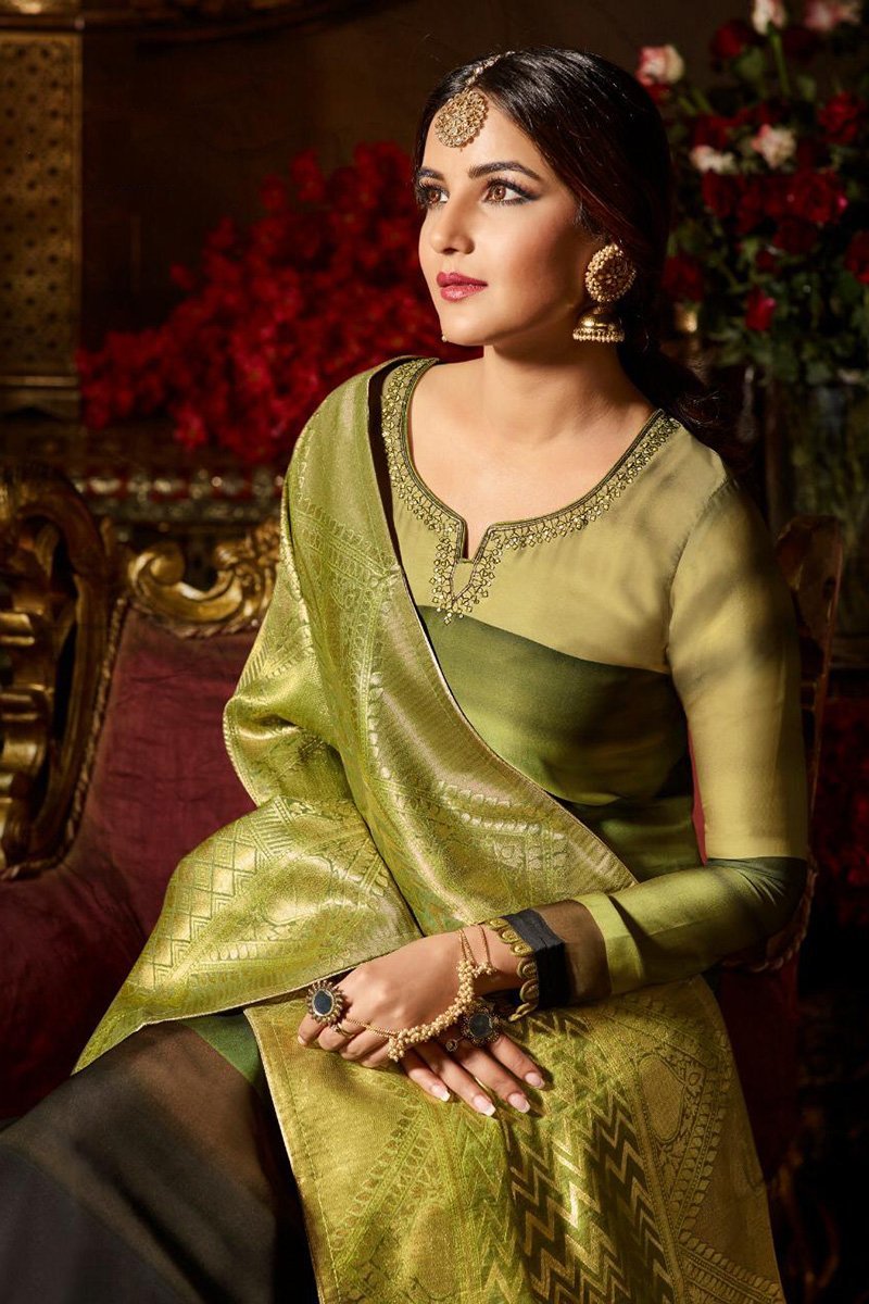 Mint Green Multi-shaded Party Wear Suit With Palazzo