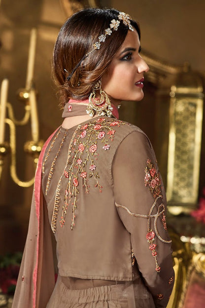 Peanut Heavy Net Party Wear Anarkali Suit