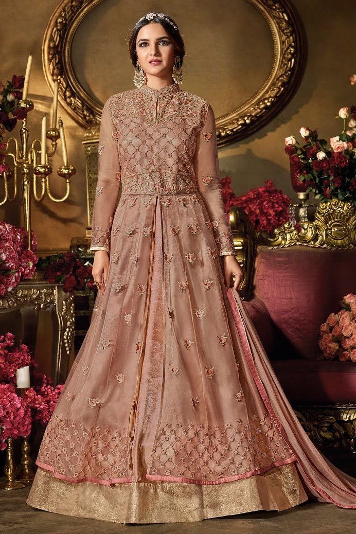 Orchid Heavy Net Party Wear Anarkali Suit
