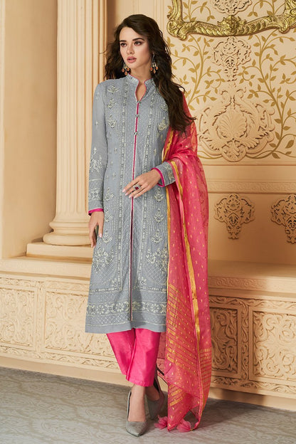Silver Charm Georgette Party Wear Suit