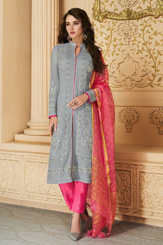 Silver Charm Georgette Party Wear Suit