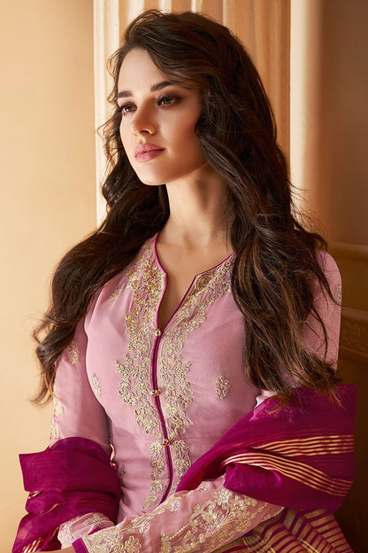 Stunning Lavender Georgette Party Wear Suit