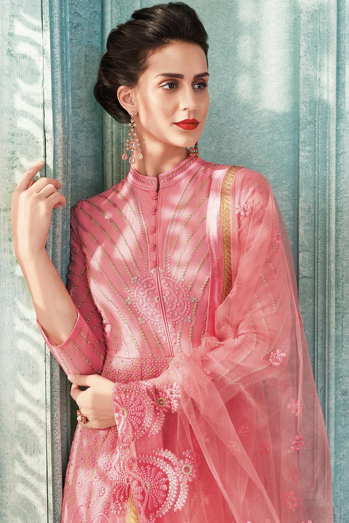 Baby Pink Designer Anarkali Suit