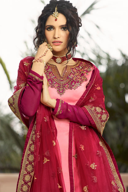 Baby Pink Designer Gharara Suit