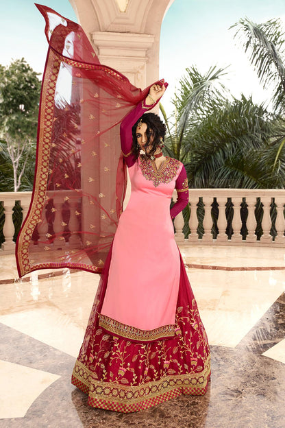 Baby Pink Designer Gharara Suit