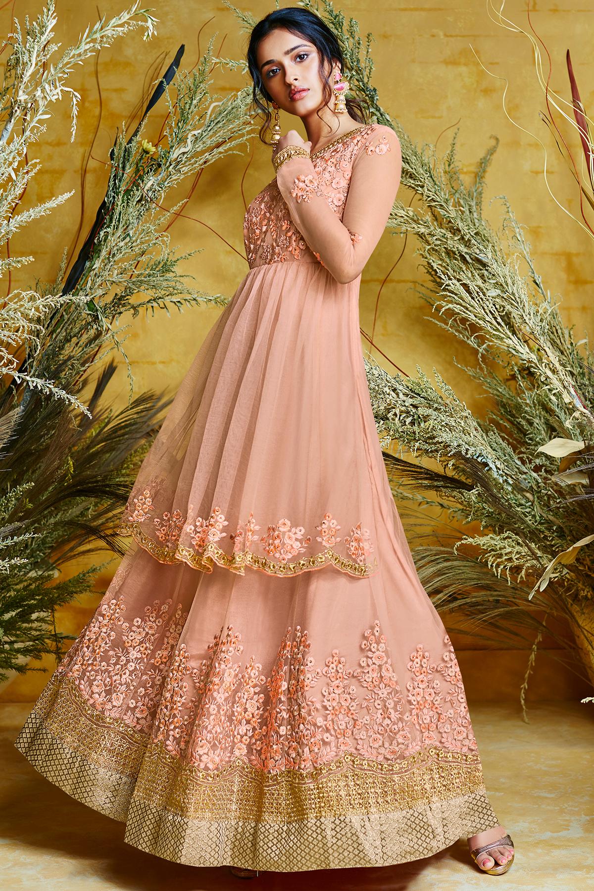 Baby Pink Designer Lehenga Style Suit