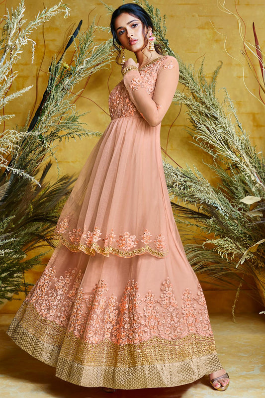Baby Pink Designer Lehenga Style Suit