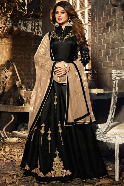Black Designer Silk Gown