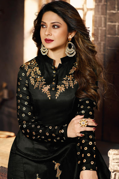 Black Designer Silk Gown