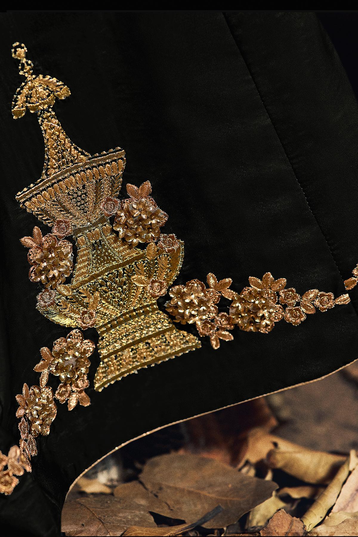 Black Designer Silk Gown