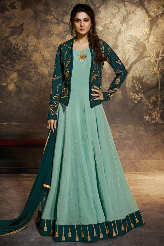 Blue Berry Designer Silk Gown