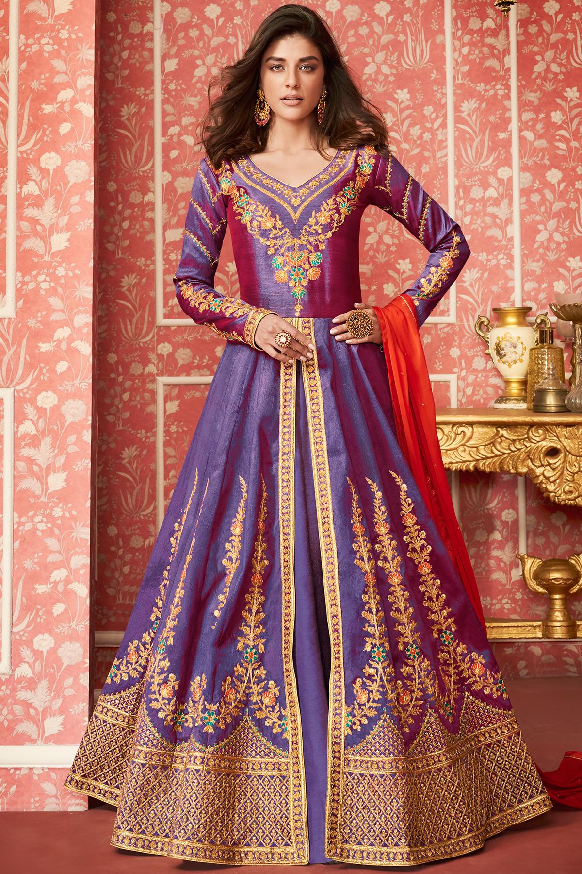 Blue Designer Slit Cut Anarkali Suit