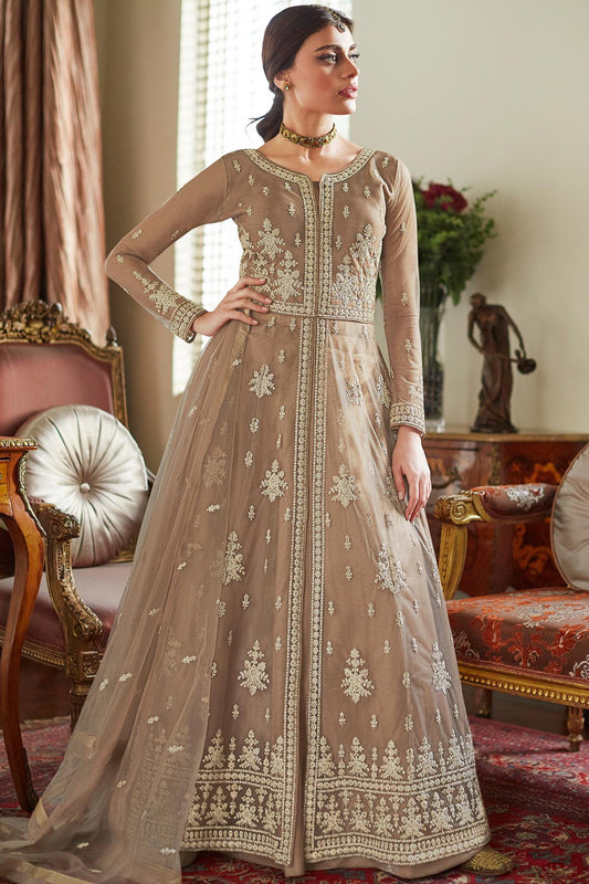 Brown Designer Lehenga Style Suit