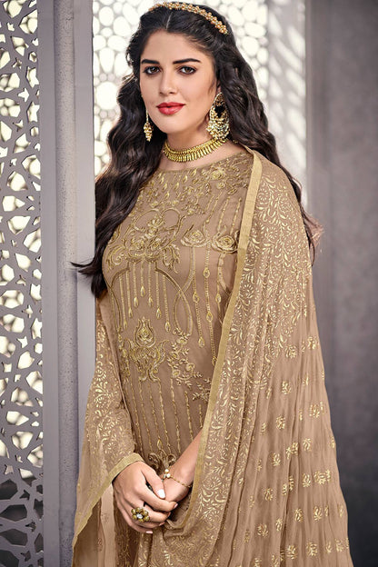 Brown Designer Straight Cut Suit