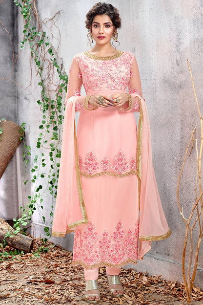 Butterfly Net Baby Pink Straight Suit