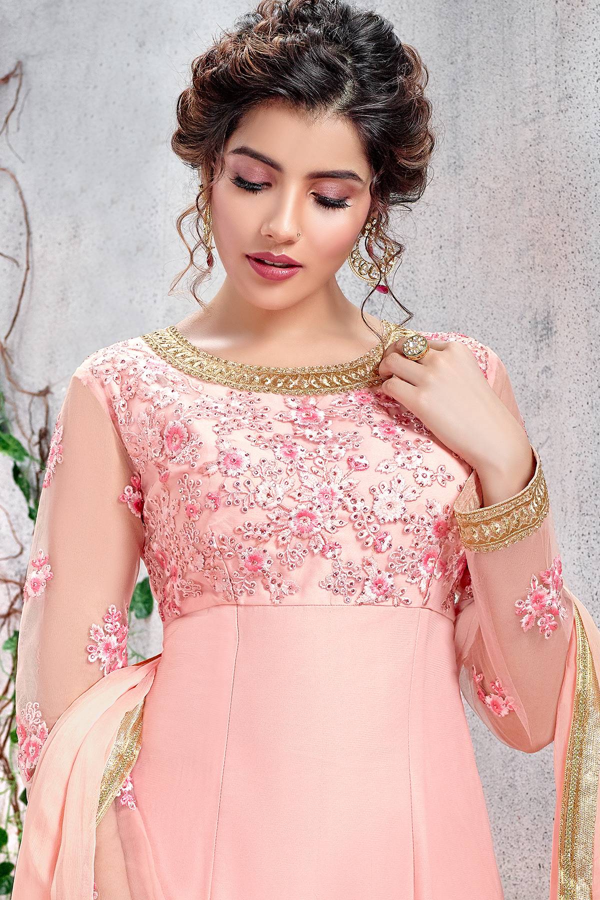 Butterfly Net Baby Pink Straight Suit