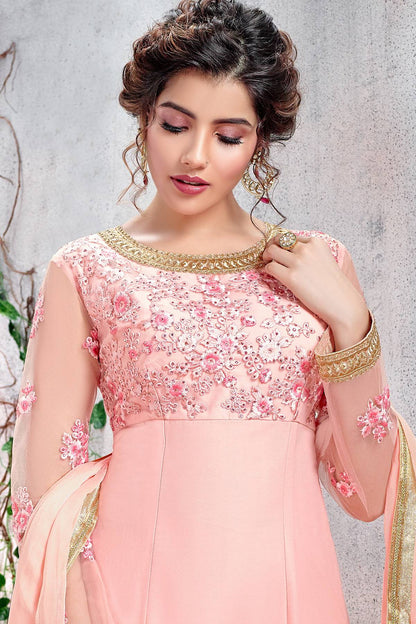 Butterfly Net Baby Pink Straight Suit