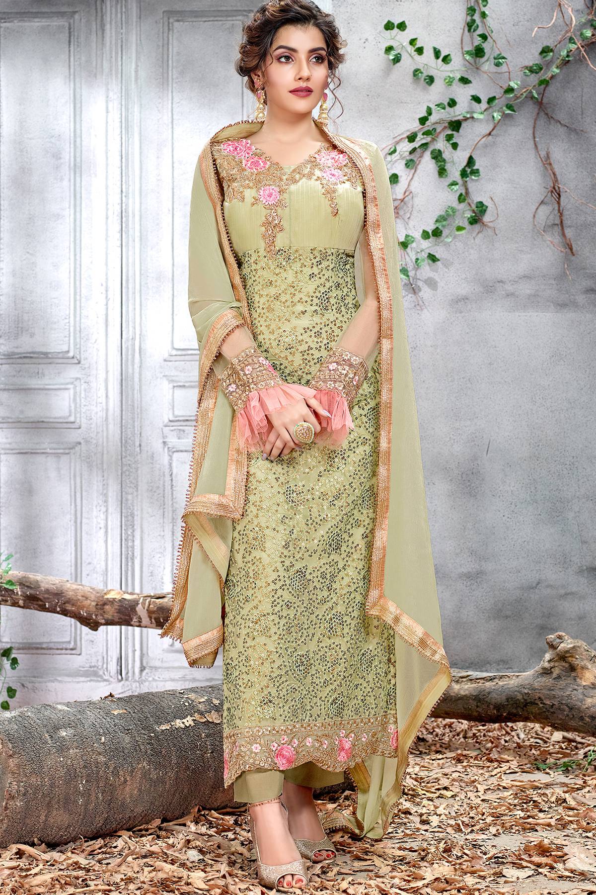 Butterfly Net Pista Designer Straight Suit
