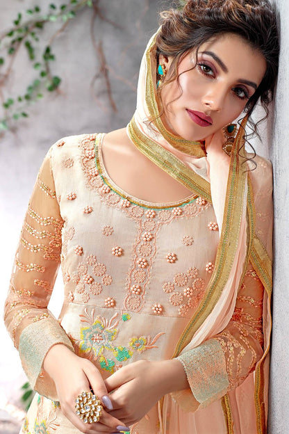 Chiffon Light ButterScotch Straight Suit